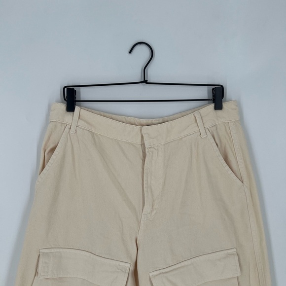 Zara Mid Waist Full Length Pocket Wide Leg Cargo Slouchy Trouser Pants - Picture 1 of 6